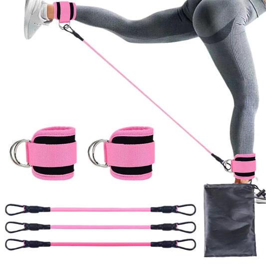 Ankle Resistance Bands with Cuffs, Workout Sets for Women, Resistance Bands for Working Out, Exercise Band for Leg Booty, Home Gym Workout Equipment, Ankle Weights Fitness Band Set Adjustable