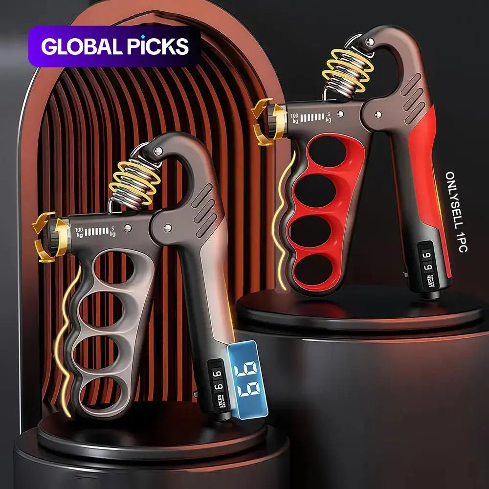 LINGPENG Adjustable Hand Grip Strength Trainer, 1 Count 5-100Kg Hand Grip Strengthener with LCD Display, Forearm Grip Strengthener, Hand Grip Exerciser, Workout Hand Gripper, Hand Strengthening Training Equipment for Home Gym Workout #GLOBAL PICKS