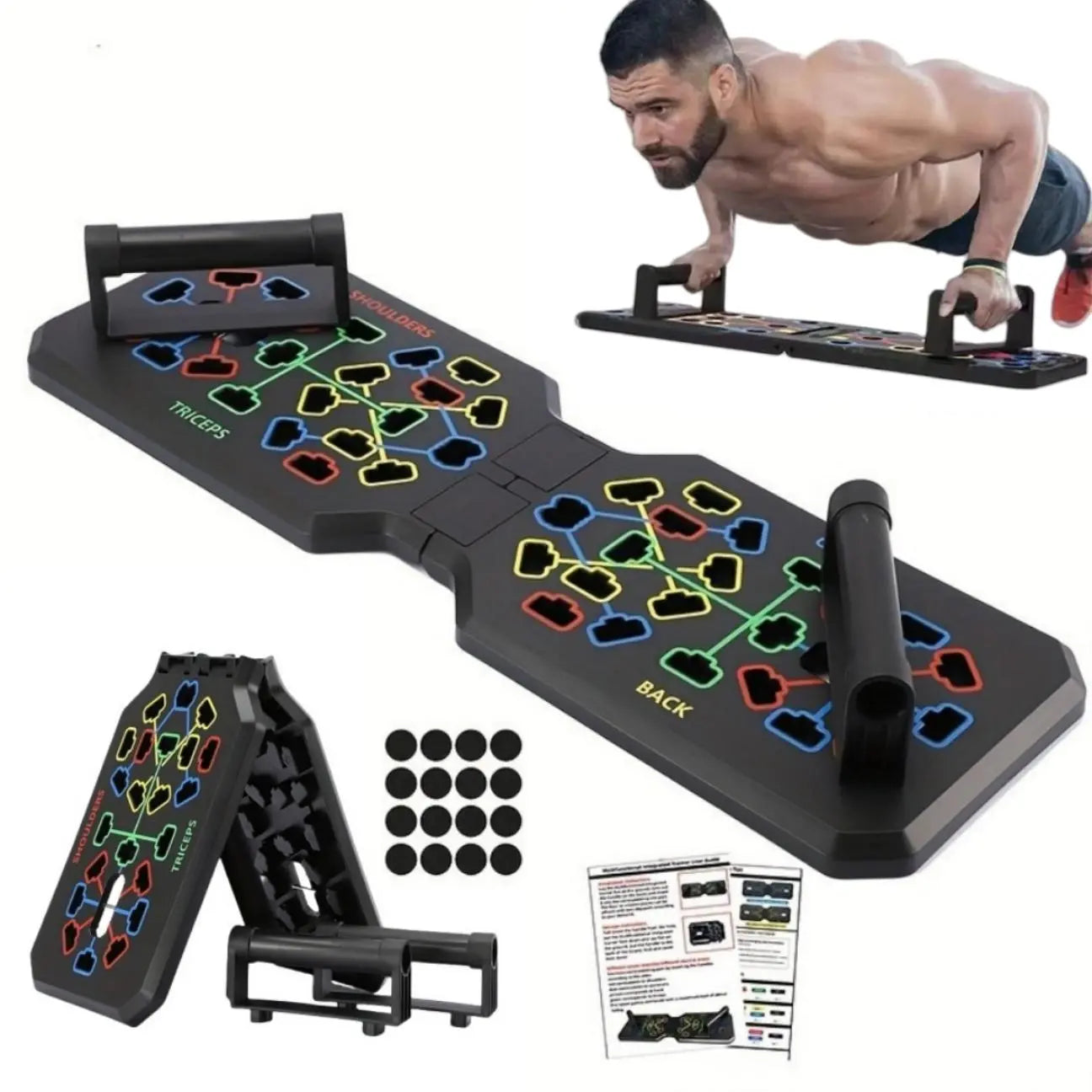 Push-Up Board, 1 Set Home Push-Up Training Board, Chest and Abdominal Muscle Strength Training Equipment for Men & Women, Push up Stand