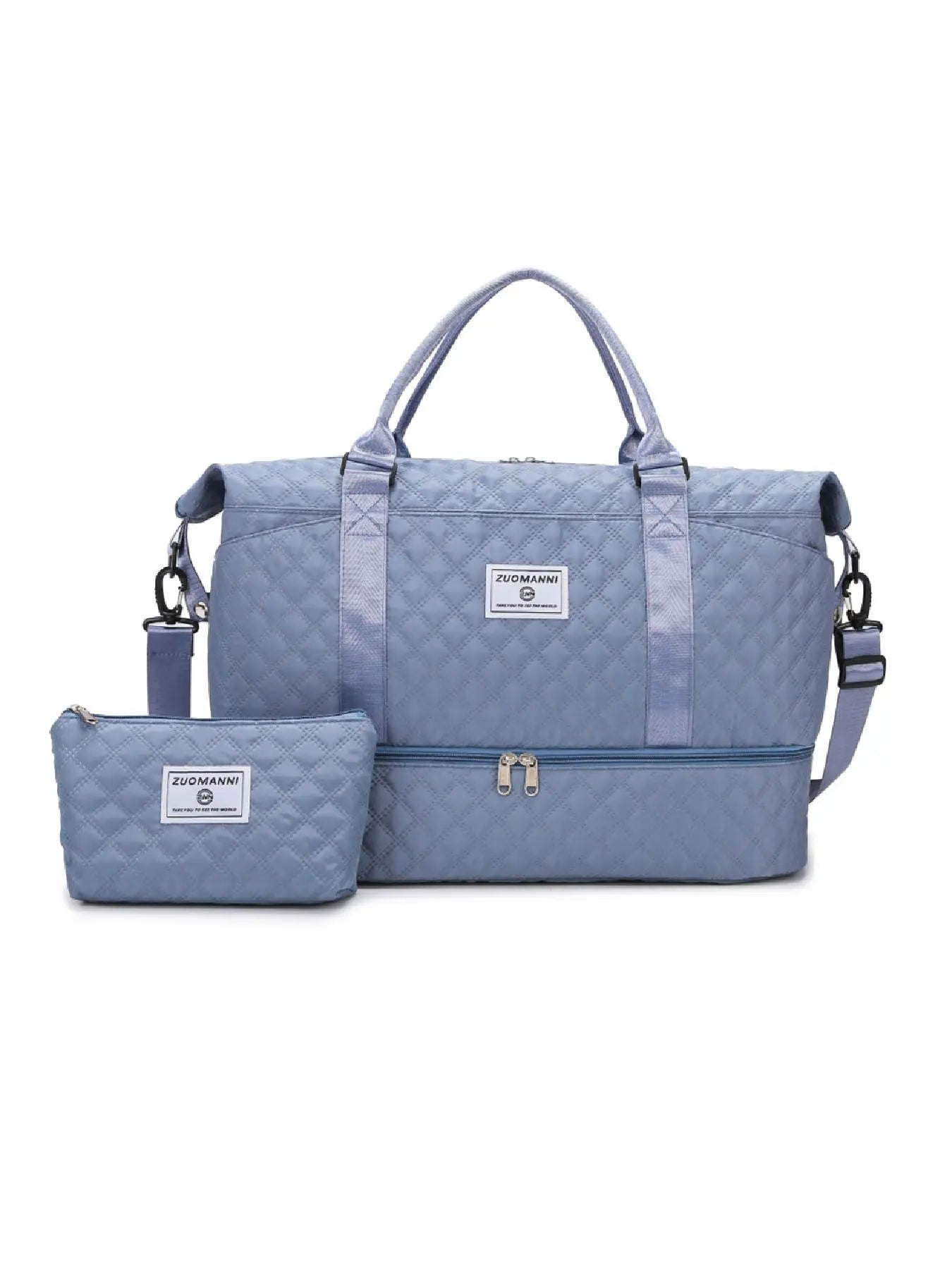 Large Capacity Travel Bag Set, Travel Organizer Bag, Letter Pattern Zipper Travel Bag with Shoe Compartment, Casual Sports Fitness Bag, Travel Essentials Bag, Traveling Bag for Women & Men