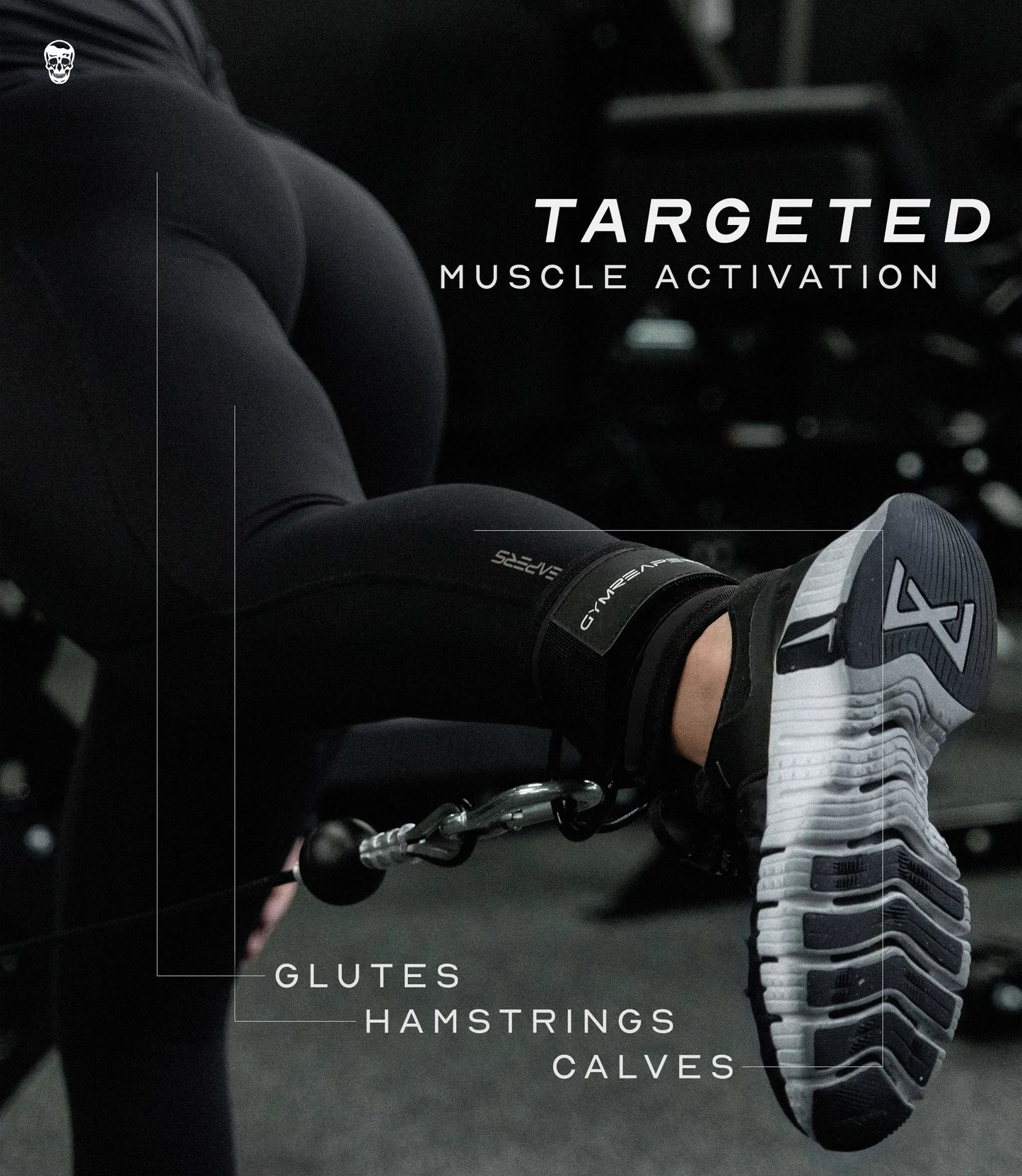 Gymreapers Ankle Straps (Pair) for Cable Machine Kickbacks, Glute Workouts, Lower Body Exercises - Adjustable Leg Straps with Neoprene Padding