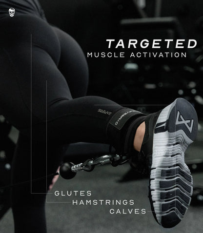 Gymreapers Ankle Straps (Pair) for Cable Machine Kickbacks, Glute Workouts, Lower Body Exercises - Adjustable Leg Straps with Neoprene Padding