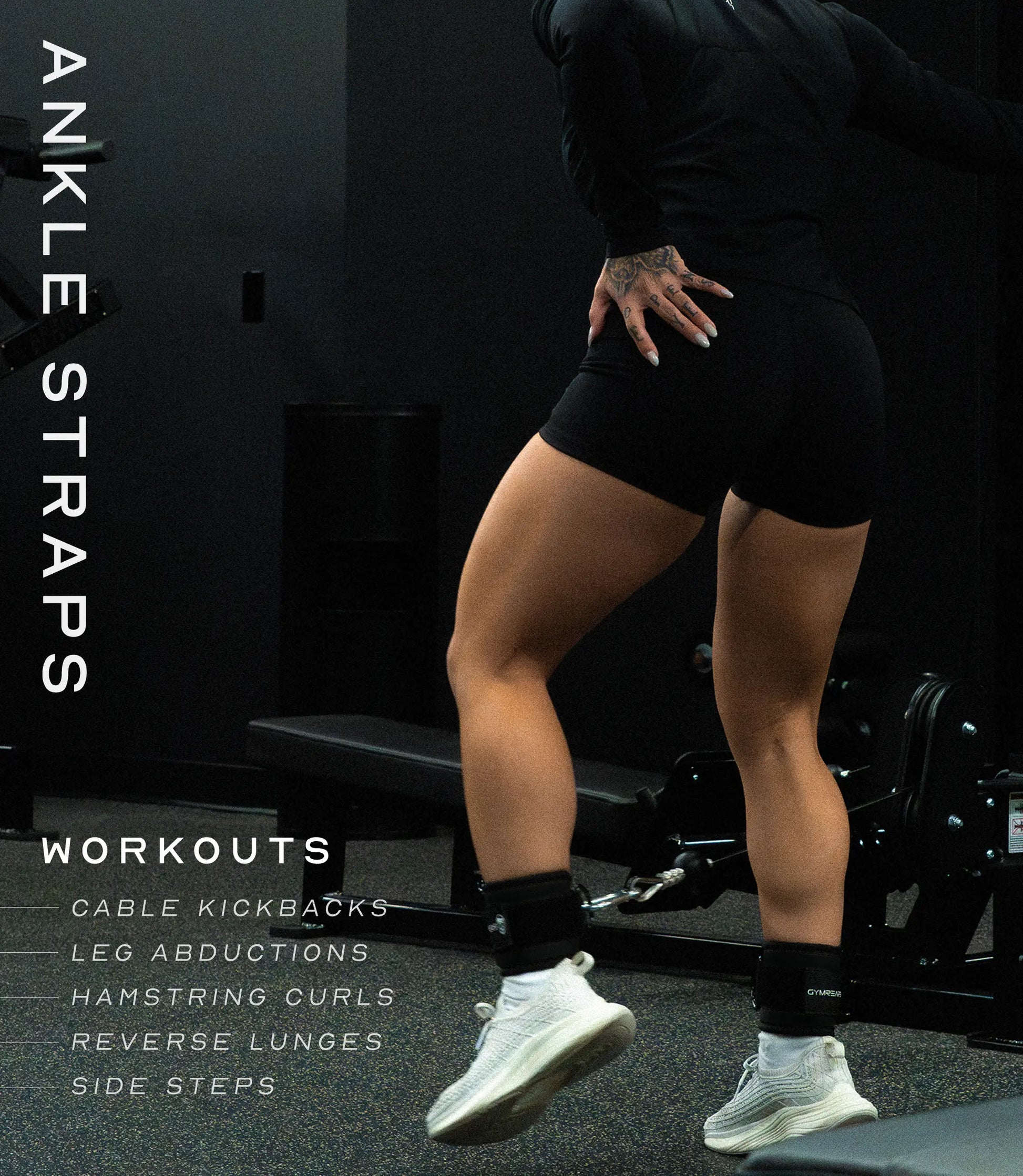 Gymreapers Ankle Straps (Pair) for Cable Machine Kickbacks, Glute Workouts, Lower Body Exercises - Adjustable Leg Straps with Neoprene Padding